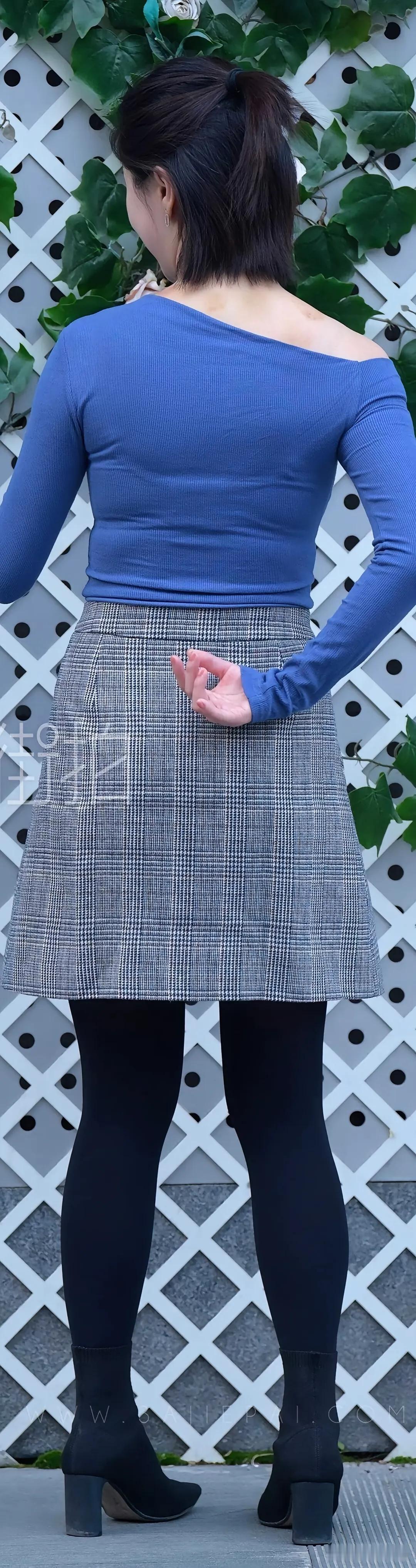 复古格纹半身裙，显瘦又百搭，爱了❤️