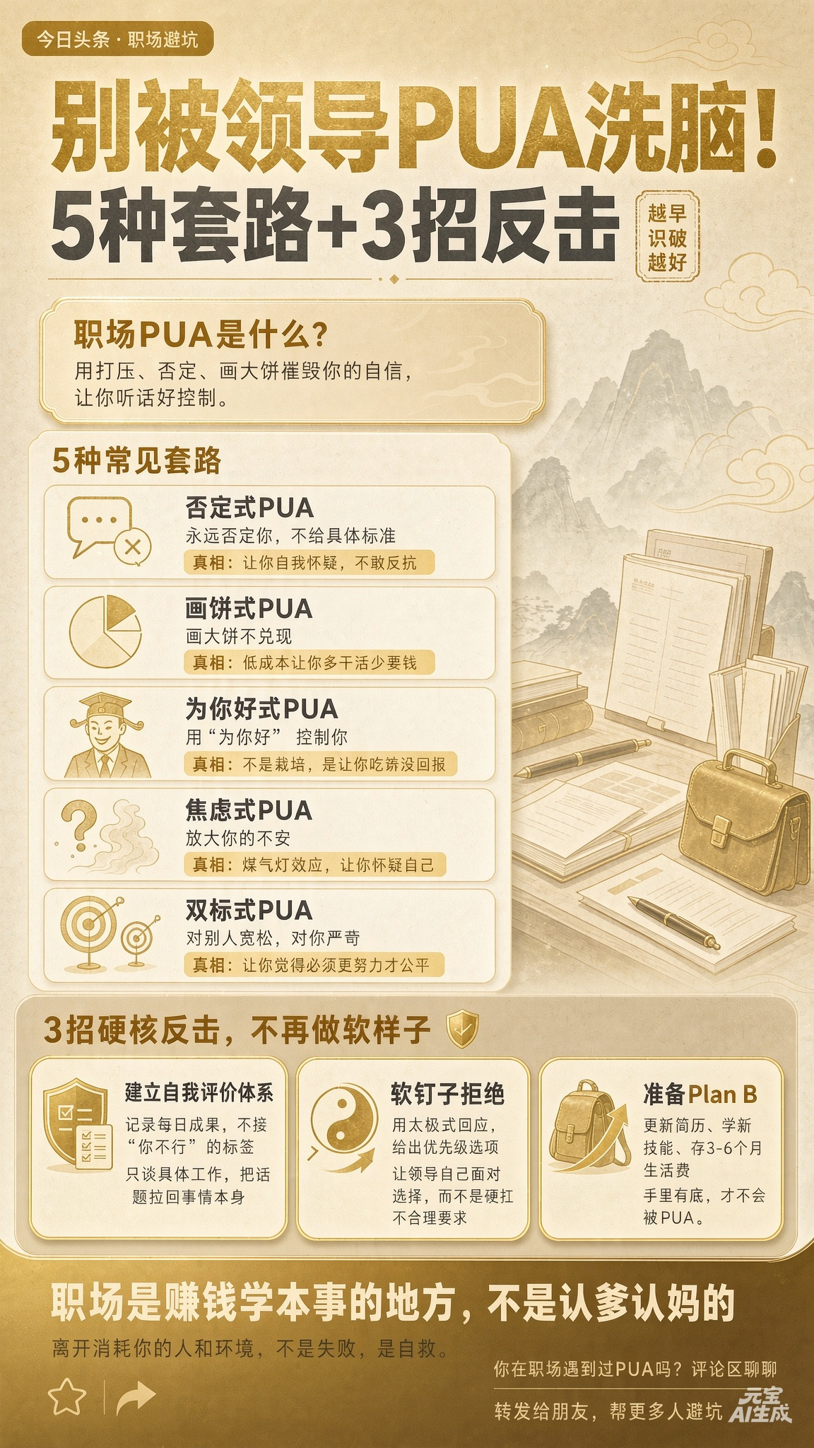 如何应对上级PUA？5种套路+3招反击最近刷到不少职场人吐槽，明明每天拼命干活，却总被领导挑刺，甚至