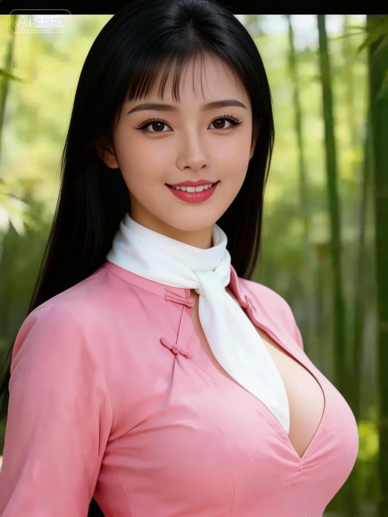 竹林深处，佳人笑语。