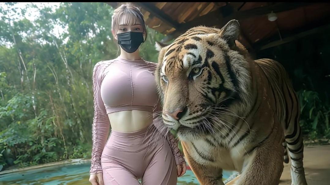 难不成老虎也好色?竟然不咬这女人。这压迫感也太大了