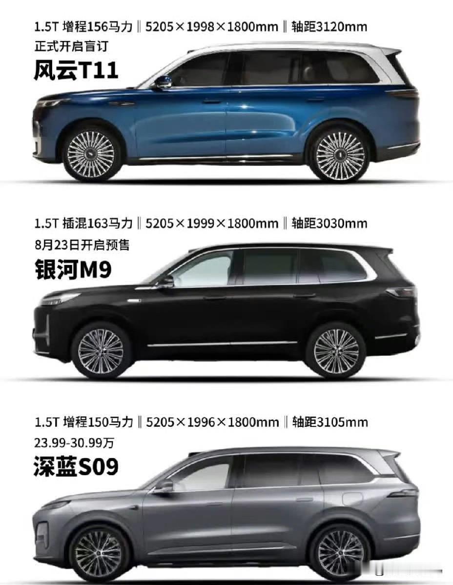 现在25万级大六座战场杀疯了，银河M9放风要到18万起，深蓝S09已降价奇瑞