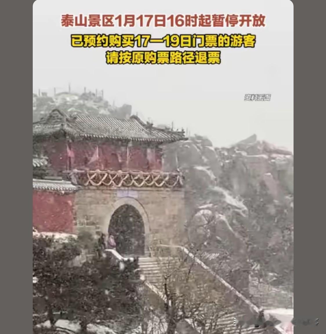 大雪压青松，青松挺且直估计有人就想去拍泰山的雪景的，摄影爱好者吧，但是为了安