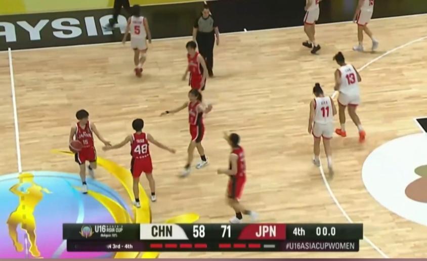 U16女篮亚洲杯铜牌赛，中国U16女篮58-71日本U16女篮，中国U16女
