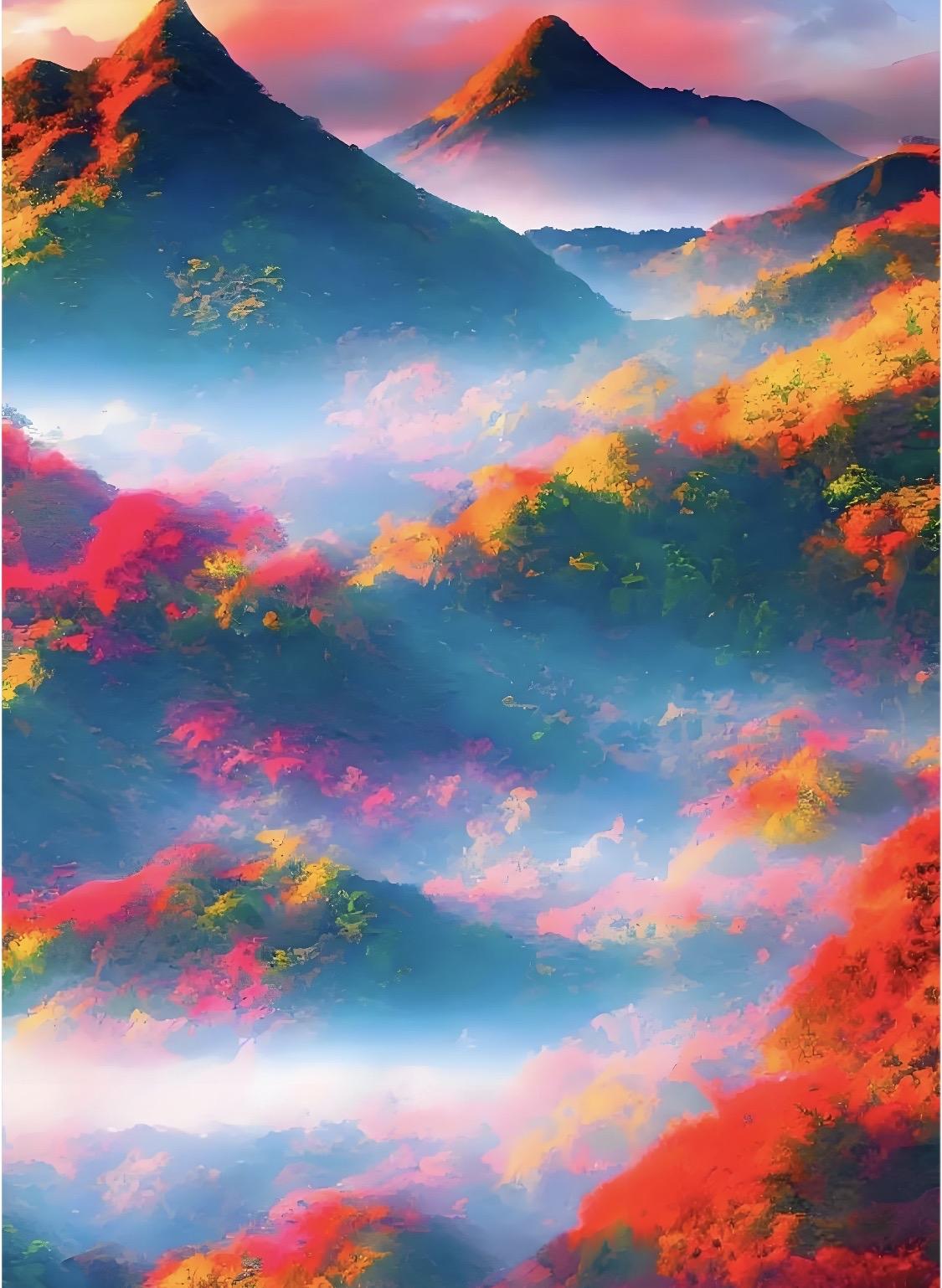 上联“霜枫染醉千山色”，霜后的枫叶把千山都染上色彩。我对下联“雪梅妆成万树娇”。