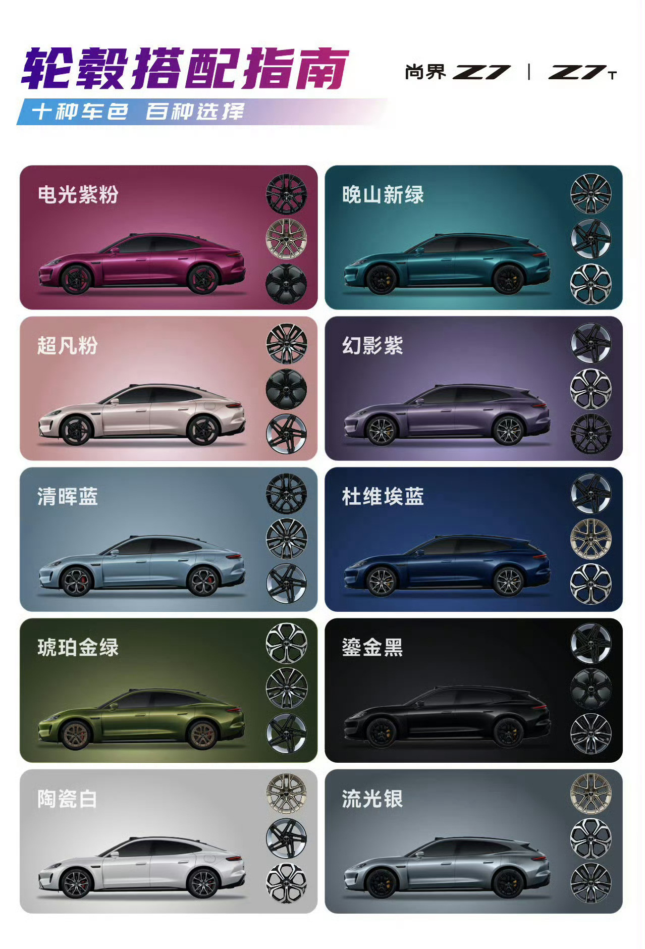 尚界Z7十款车色全部亮相买尚界Z7你会选哪个色？