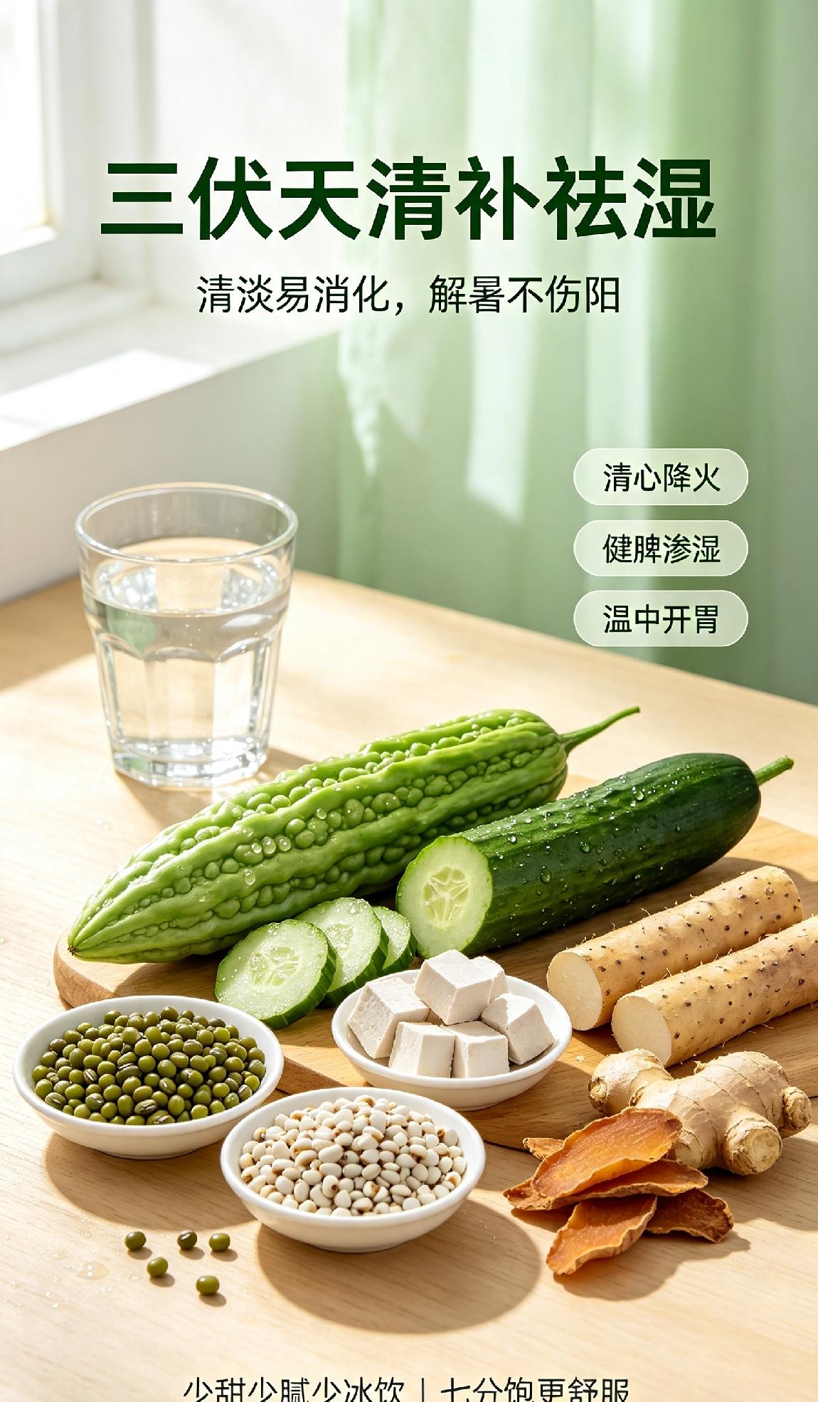 三伏天暑湿交加，脾胃最容易“罢工”，饮食核心就四个字：清补祛湿。不是一味吃凉，