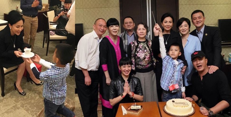 2015年，胡军儿子康康过7岁生日，刘嘉玲送了一套价值30万的纯金茶具，对胡军说