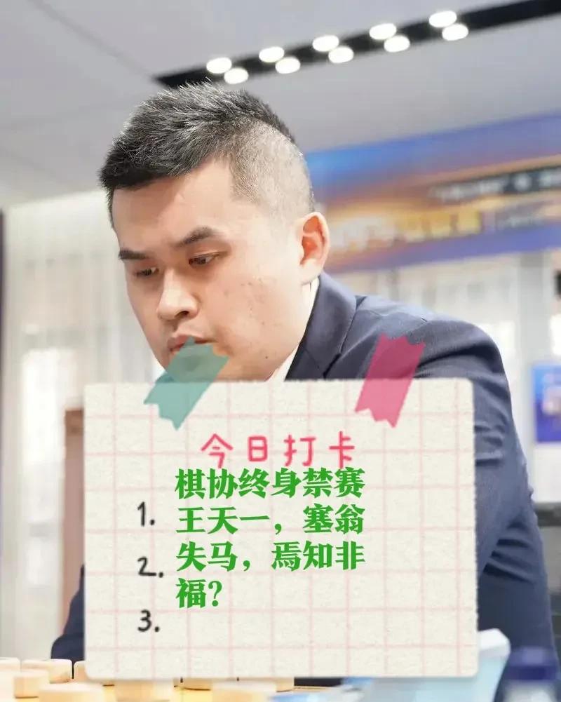 2025棋协终身禁赛王天一，塞翁失马，焉知非福？买卖棋，错了就要认！如果没有