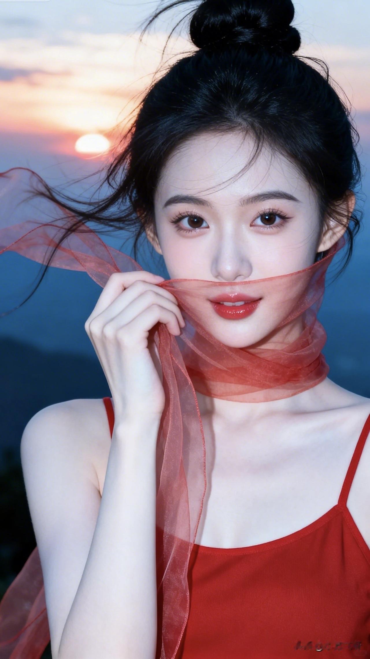 过女儿红，小苏飞呀并不红；天边云霞情意浓，红纱遮面盼恩宠！[吐舌头眯眼睛笑]