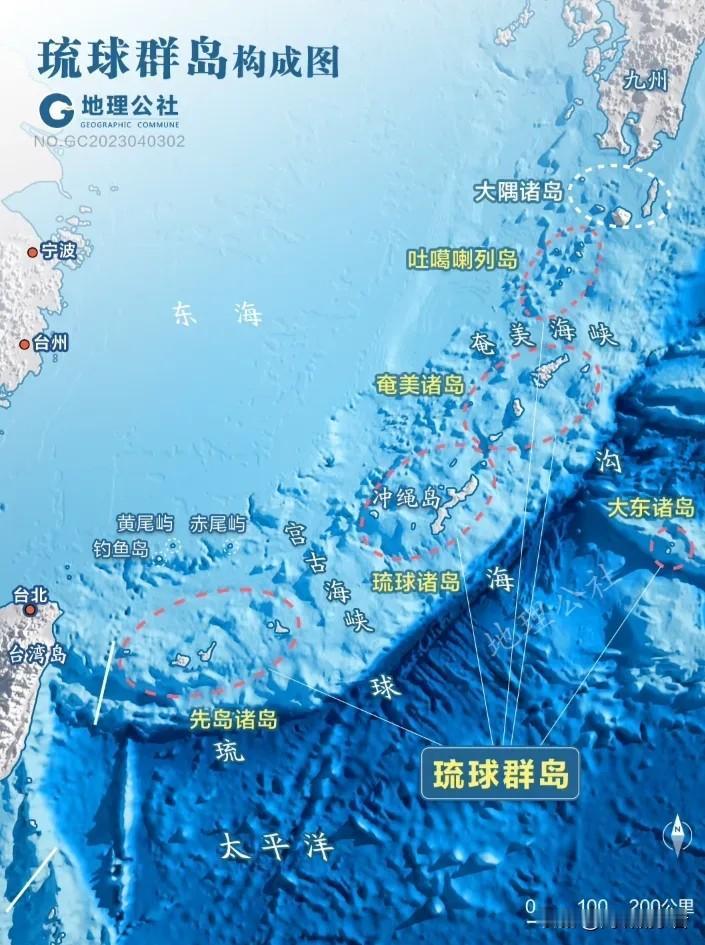 日本最大软肋—=琉球群岛！琉球群岛位于东海与太平洋交界处，南北横跨1000