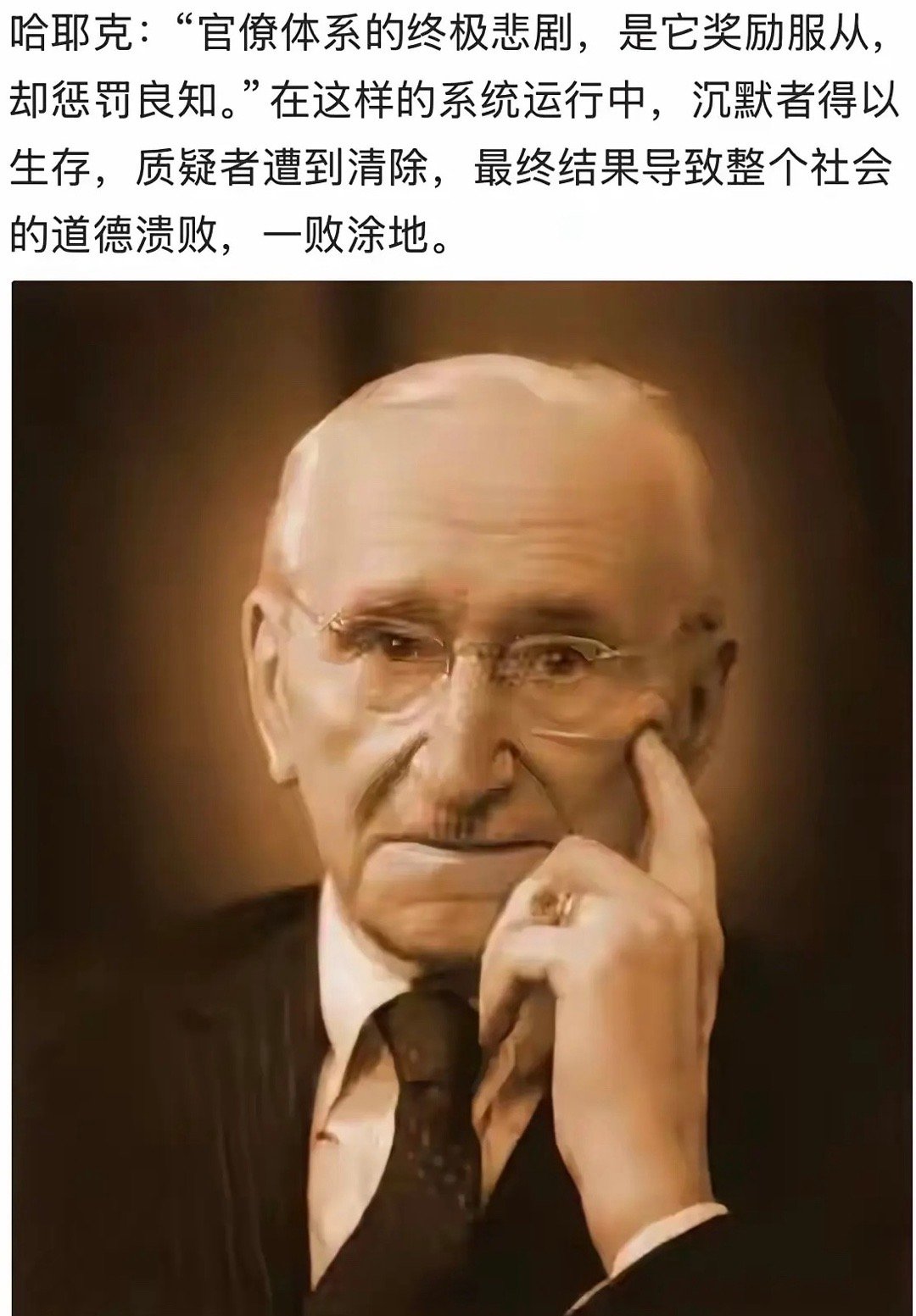 说得真好，发人深省。哈耶克​​​