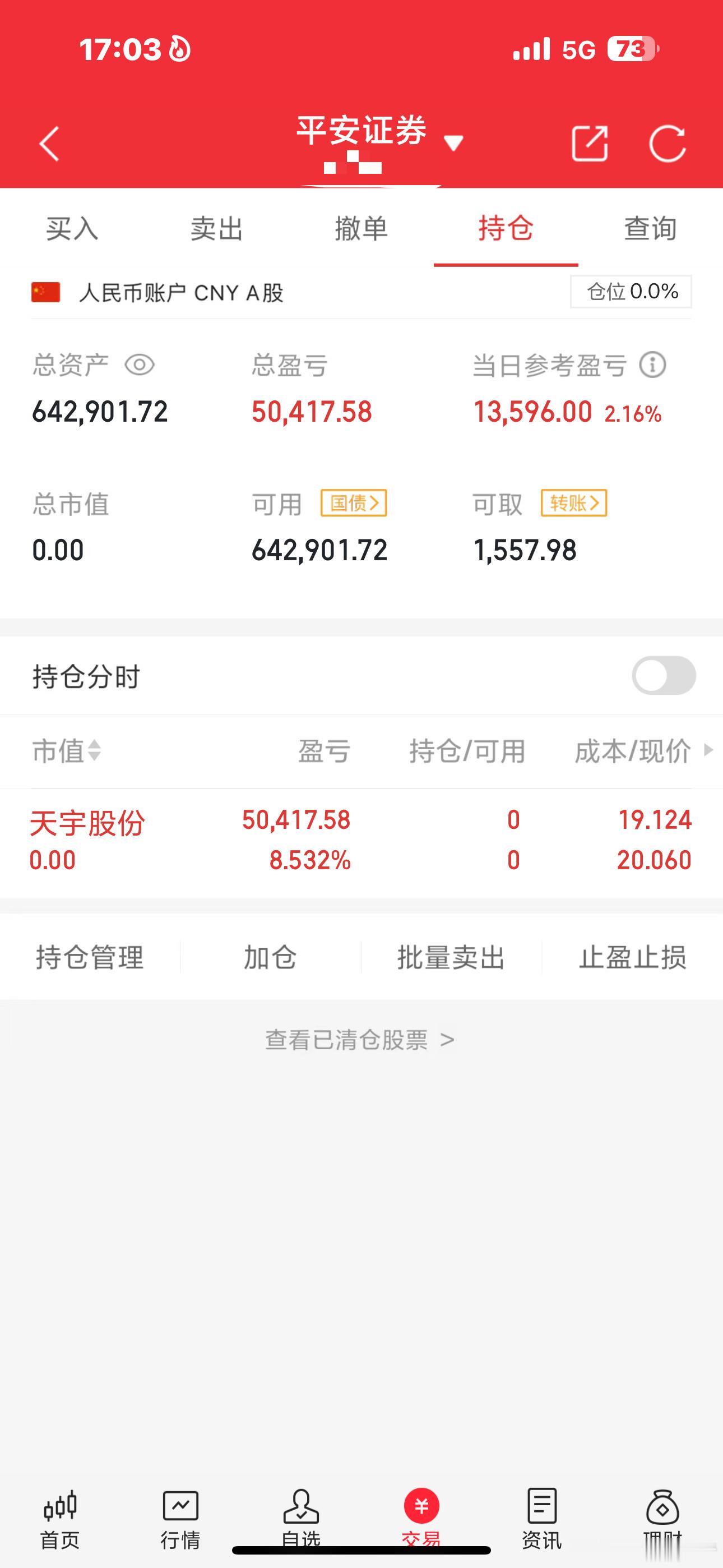 梦梦60万本金实盘炒股之旅（第5天）当前总资产：64w当日操作：清仓：