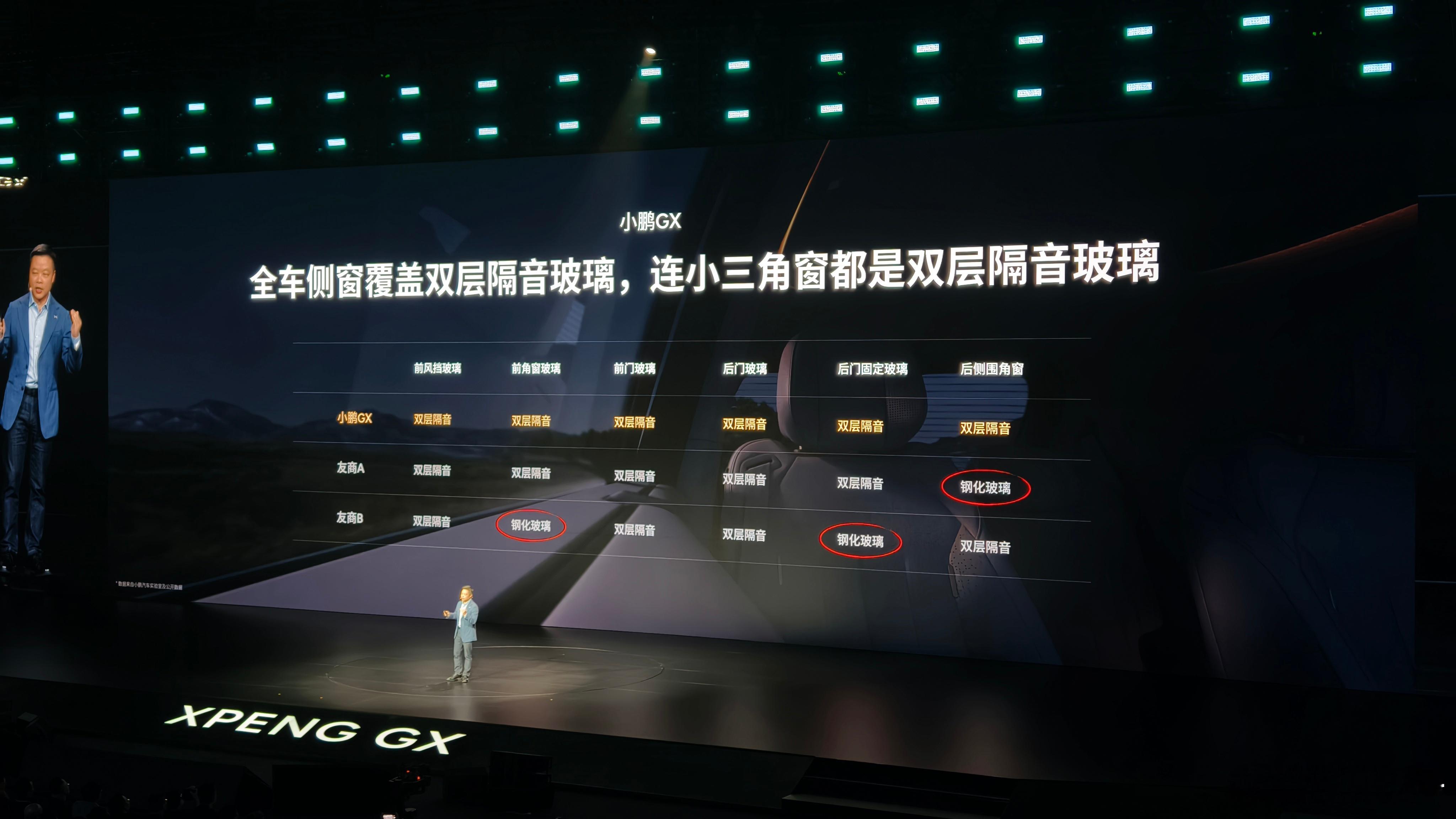 双层隔音玻璃不稀奇，稀奇的是小鹏GX连后角窗都用上双层隔音。常言道，非要砸车窗的