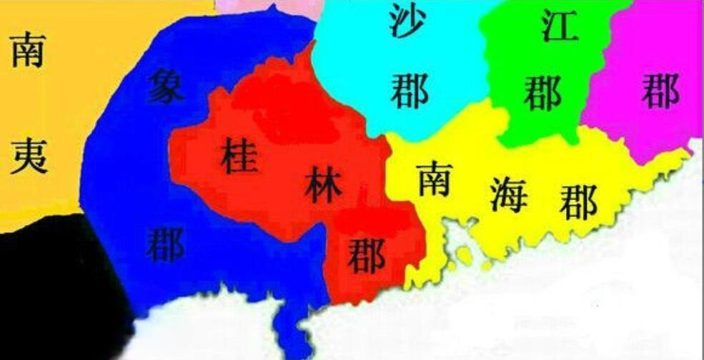 目前并没有确切的史料能明确绘制出赵佗50万大军的具体分布图，但可根据相关历史记载