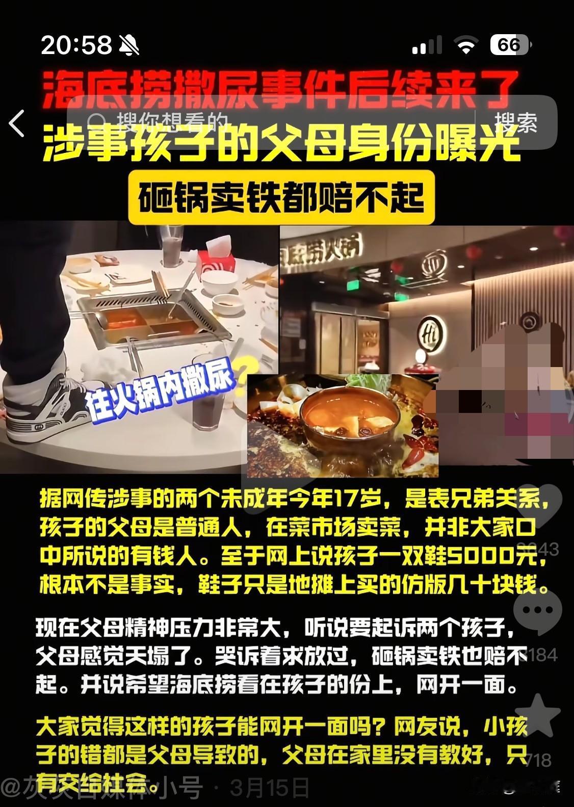 海底捞那泡尿，值220万吗？没人想到，视频里那俩往锅里撒尿的熊孩子，不是什么“