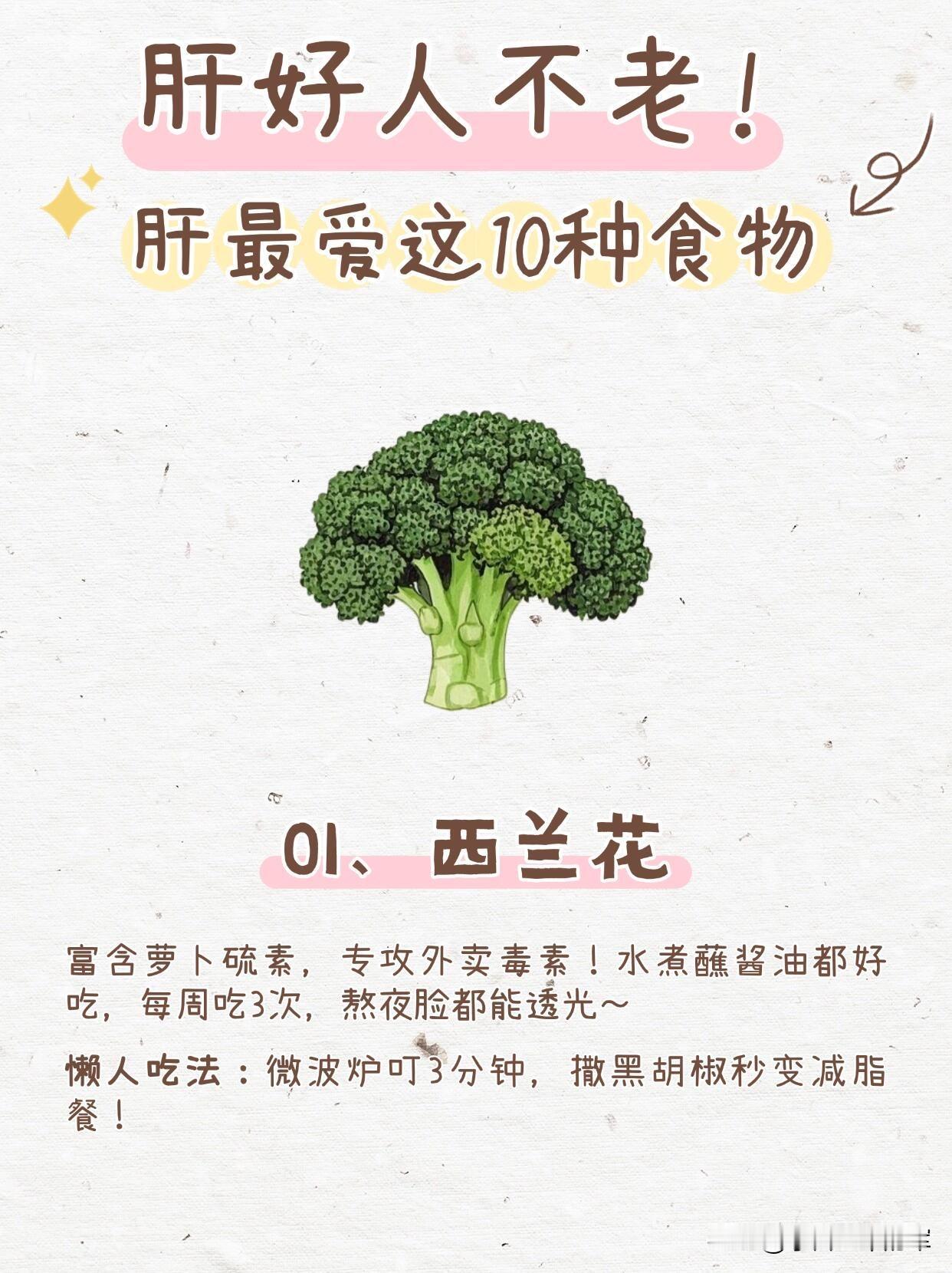 肝好人不老！肝最爱的10种食物这里整理了10种对肝脏友好的食物，附上它们的护