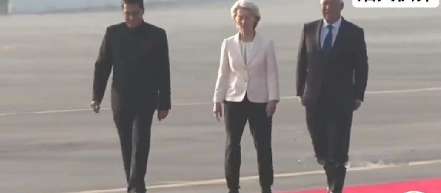 1月25日印度在新德里给欧盟主席冯德莱恩、欧洲理事会主席科斯塔办了超正式的欢迎仪