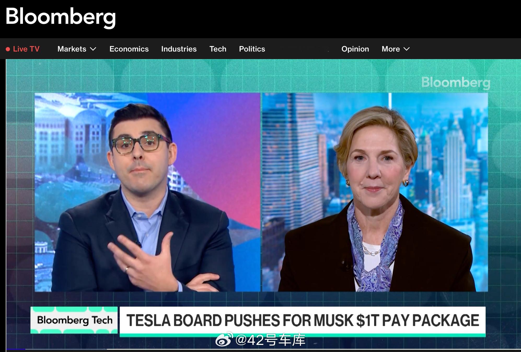 特斯拉董事长罗宾·丹霍姆接受彭博社采访时说,首席执行官埃隆·马斯克是当前以及未来