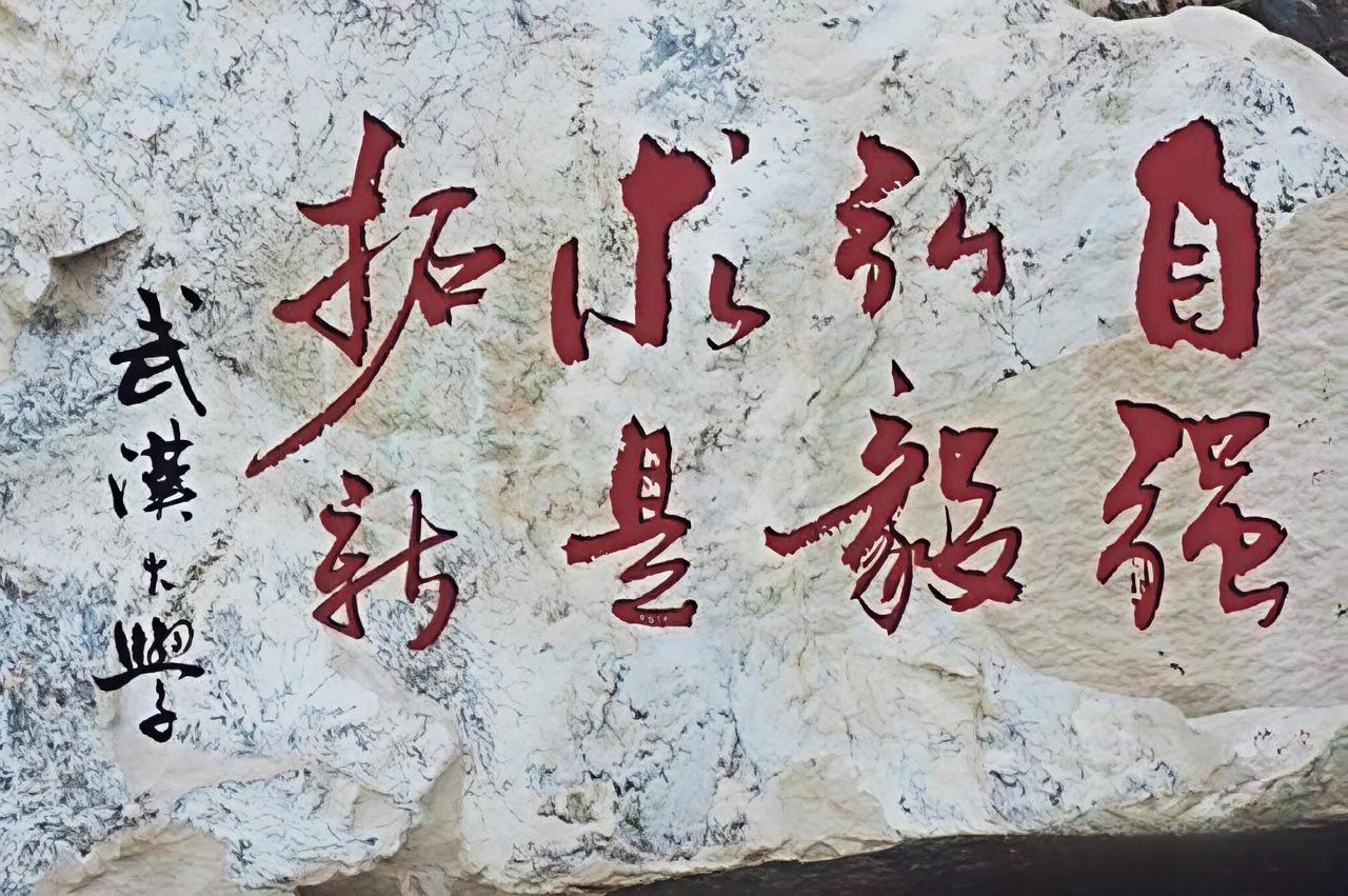 武汉大学的校训是：自强、弘毅、求是、拓新！整体含义是继承和发扬中华民族自强不息