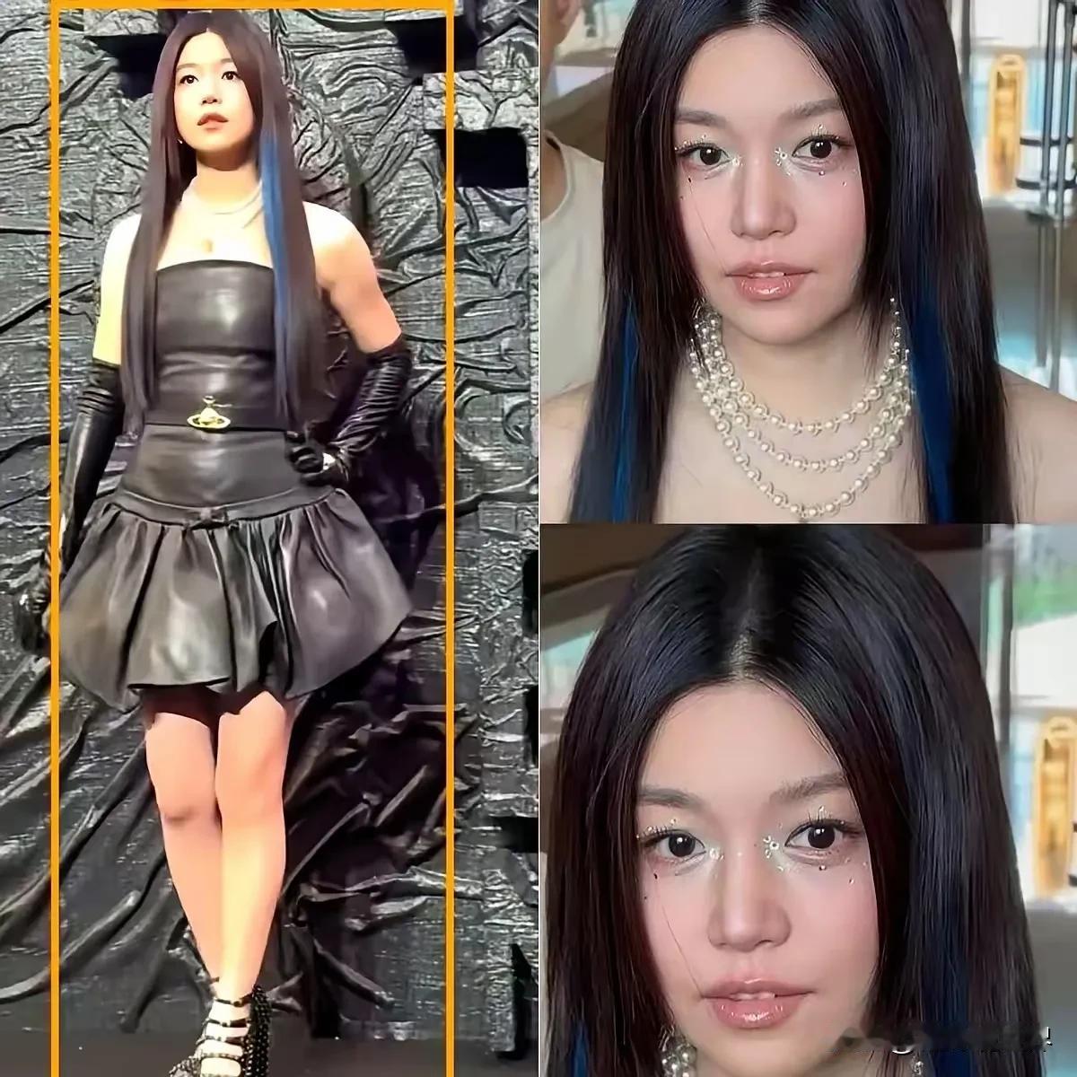 这是女神陈妍希？！可堪比小龙女的造型又诞生了！！这一身黑色抹胸皮裙造型，也太