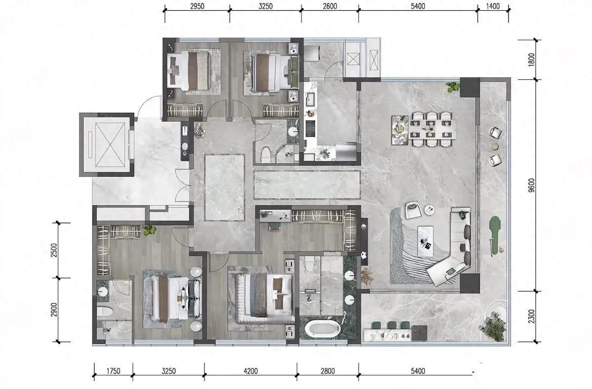 这种房子真的会得到大部分人的认可吗？面积超过了218.96㎡，右边是三面采光的大