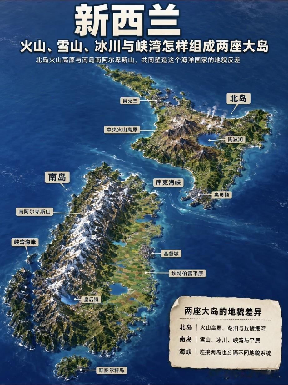 了解一下新西兰的地势。