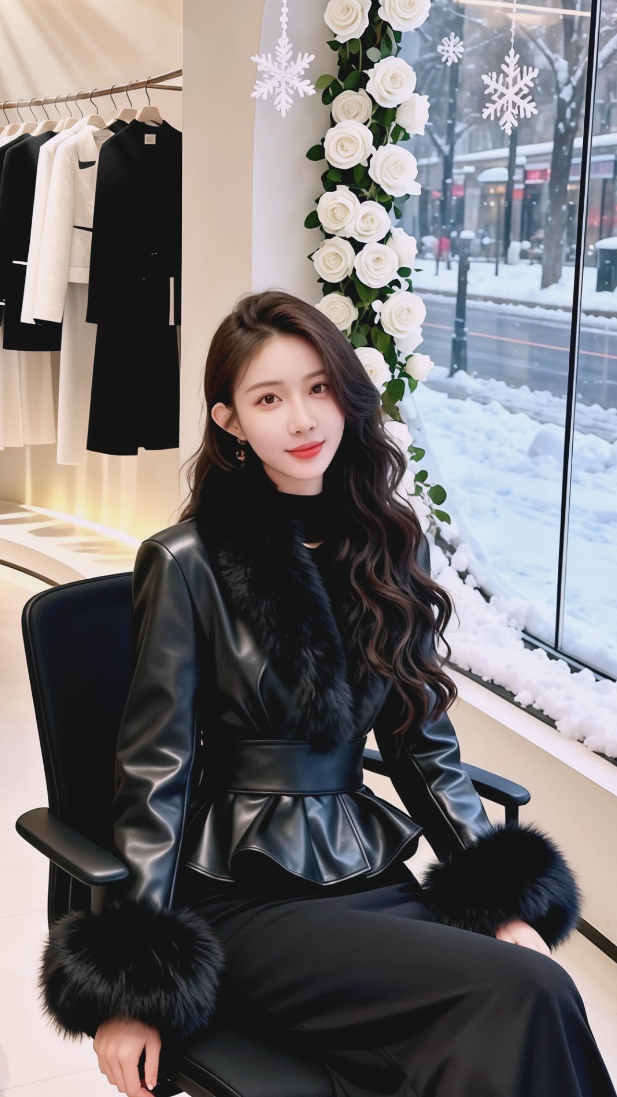 穿搭高级感穿搭轻奢女装皮衣优雅气质