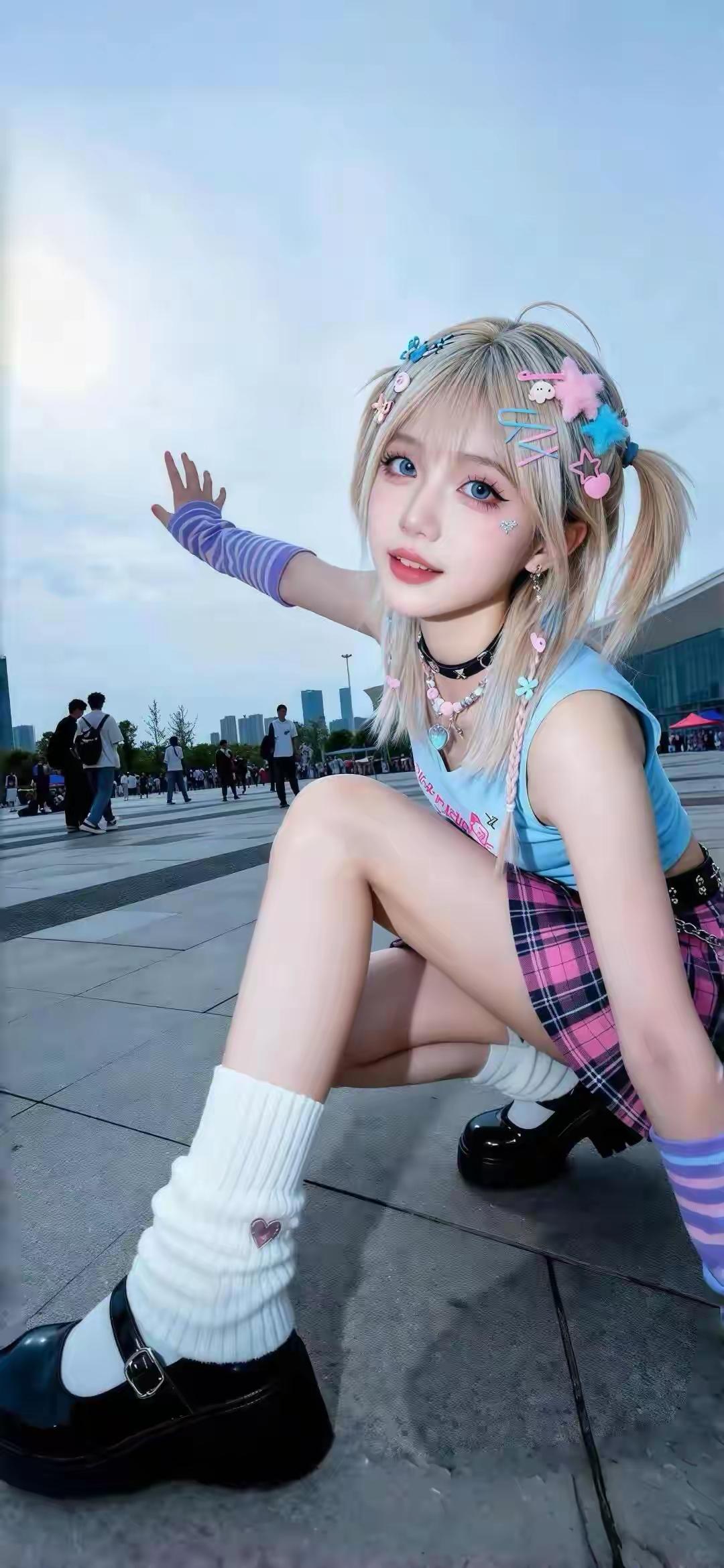 轻纱拂面，笑语盈盈。