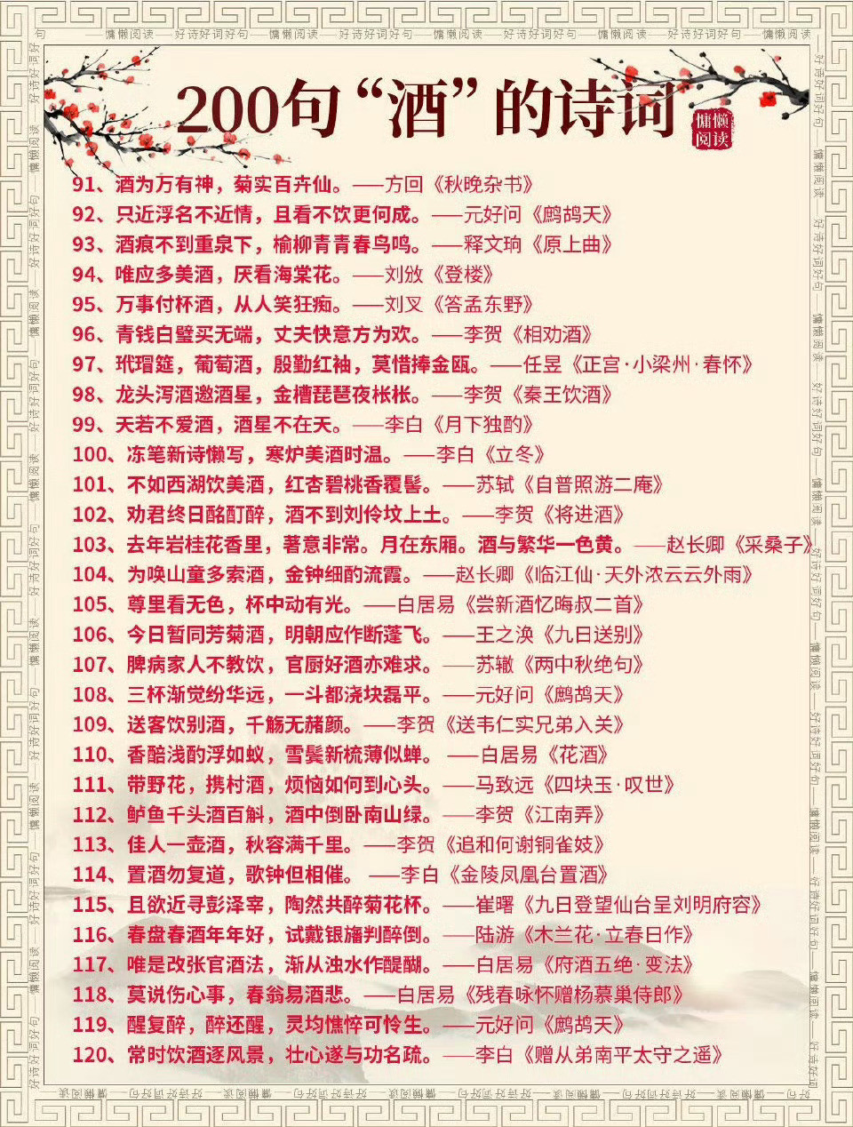 200句关于酒的古诗词。酒，是古代文人灵感的搭子。看看写到你家乡的酒了吗34瓶酒