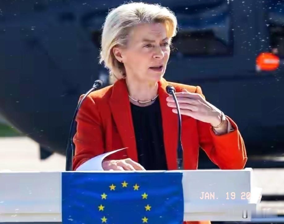欧盟主席，欧洲各国将会报团抵抗美国！欧盟委员会主席冯德莱恩于1月19日在社交媒体