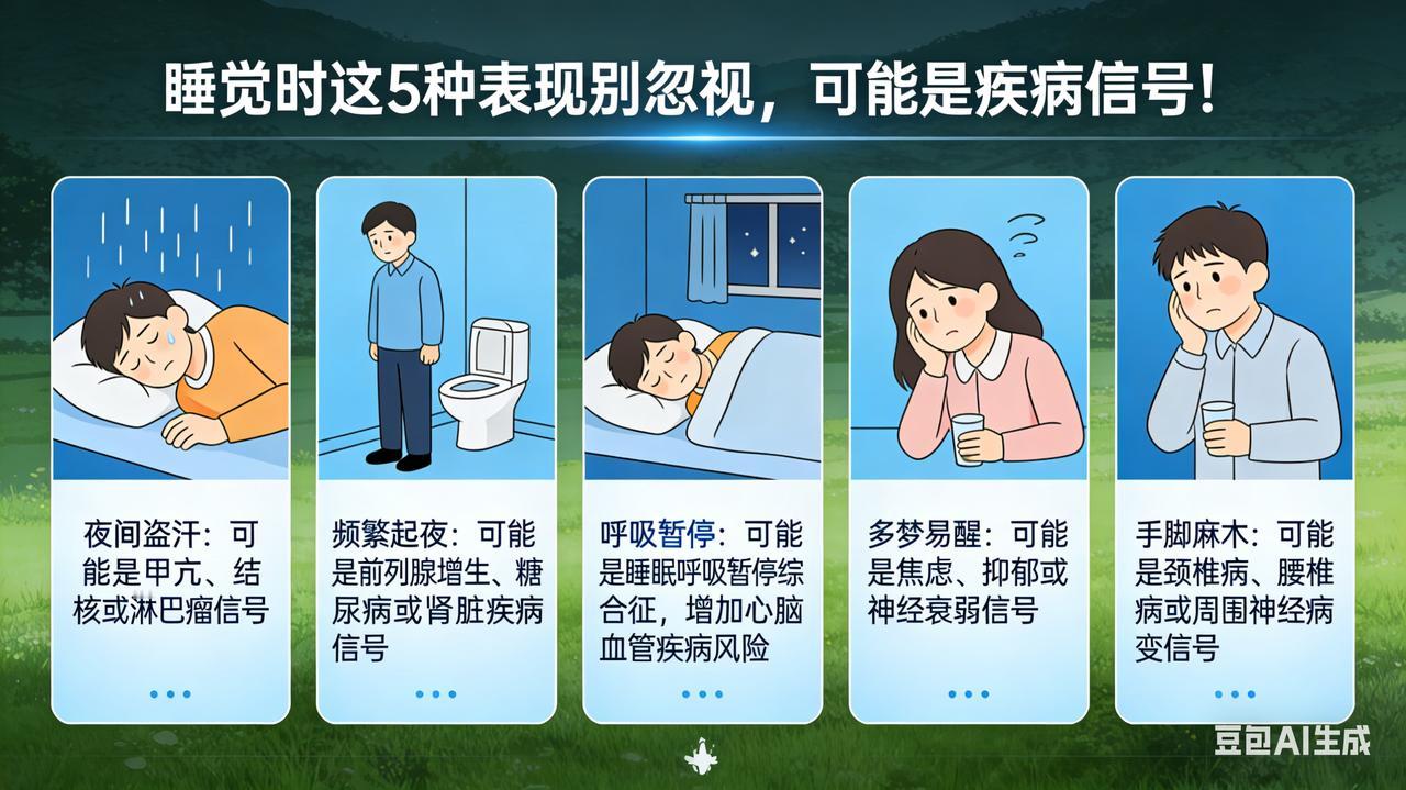 睡觉时这5种表现别忽视，可能是疾病信号！【紧急预警】睡觉出现这5种“诡异”