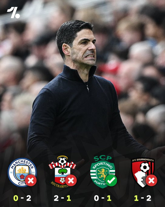 阿森纳正经历本赛季最艰难的时期，各项赛事近四场比赛输掉了三场。📉在这个阶段，这