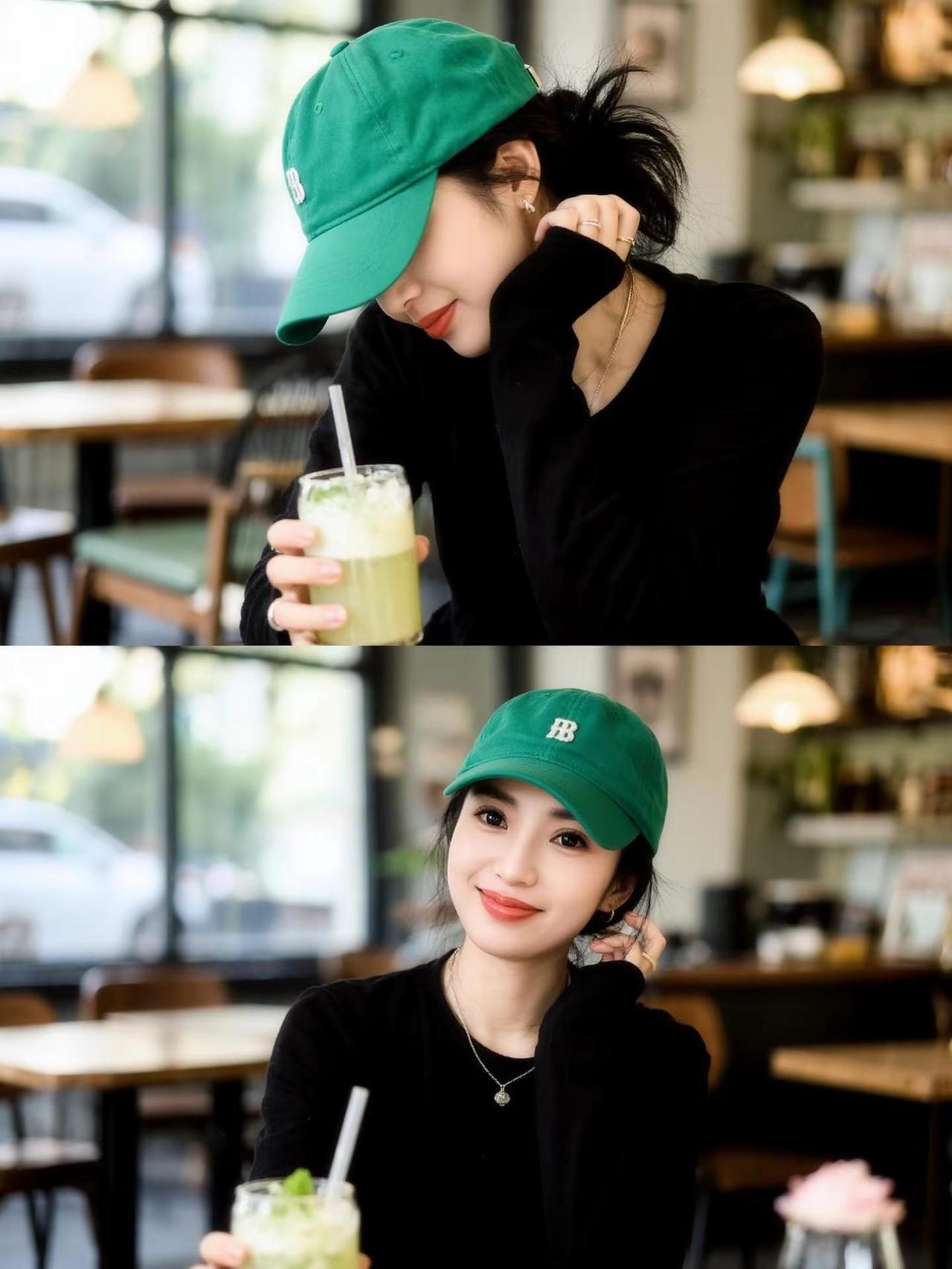 拍照姿势奶茶店