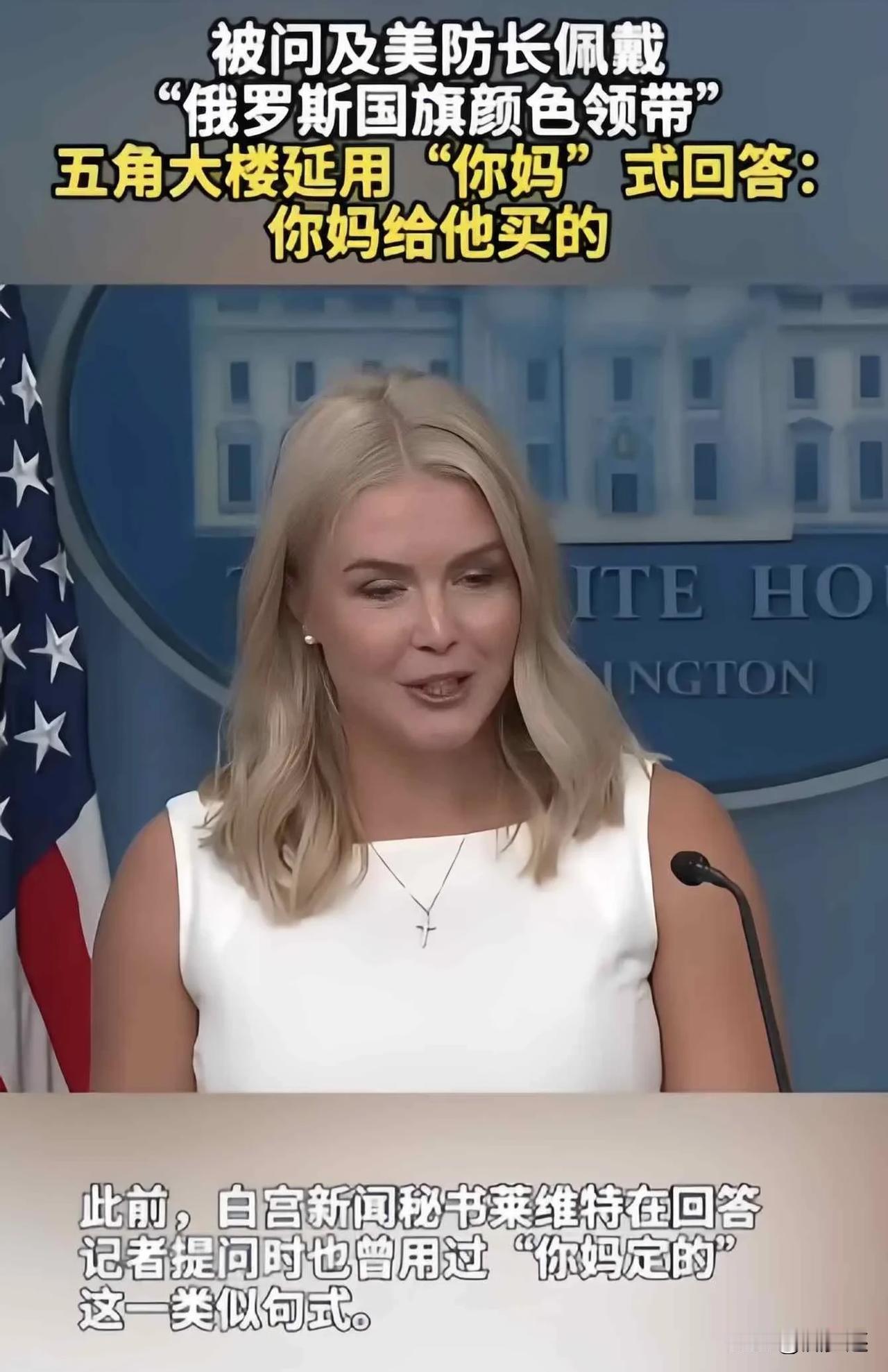 白宫发言人被骂“你妈”，网友爽了，她却更累了卡琳·莱维特是白宫新闻秘书，她没
