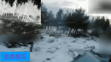 冬天里的一把火。西部集群责任区，俄军无人侦察机观察发现，树林中经常运动的一门15