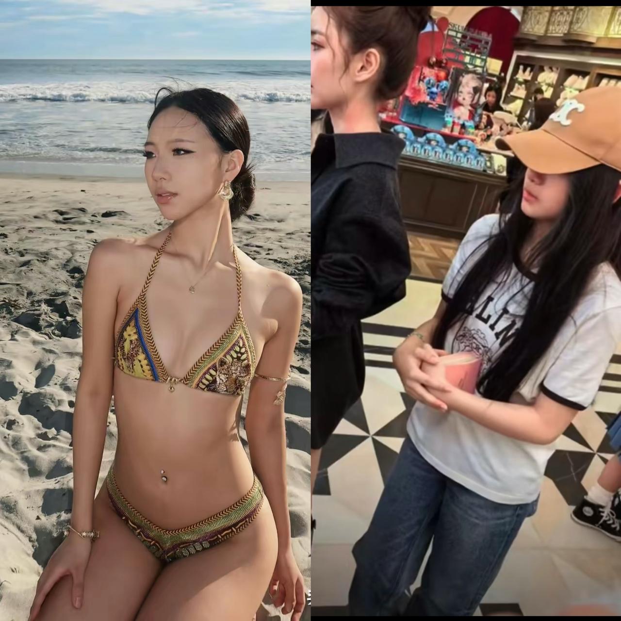 小玥儿越长越像大S，却把自己活成了隐形人。她表姐许曦文，直接比基尼刷屏，小S还在评论区拱火。这姑娘一