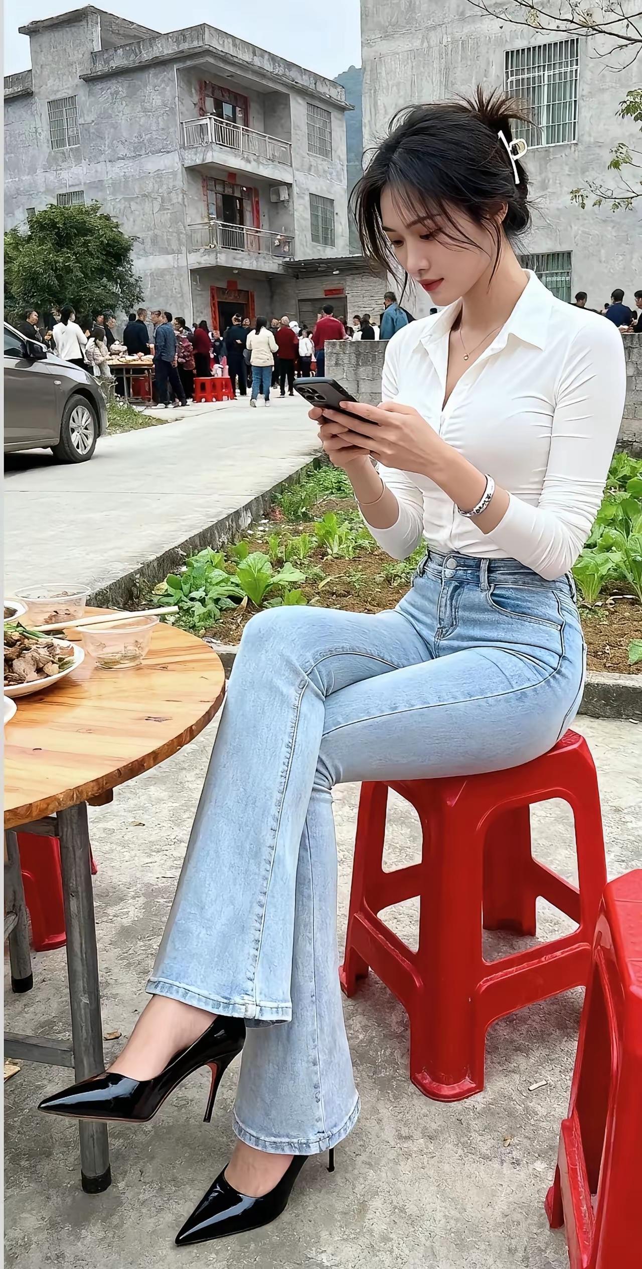 对联上联：坝坝宴；下联：[作揖][作揖][作揖]。