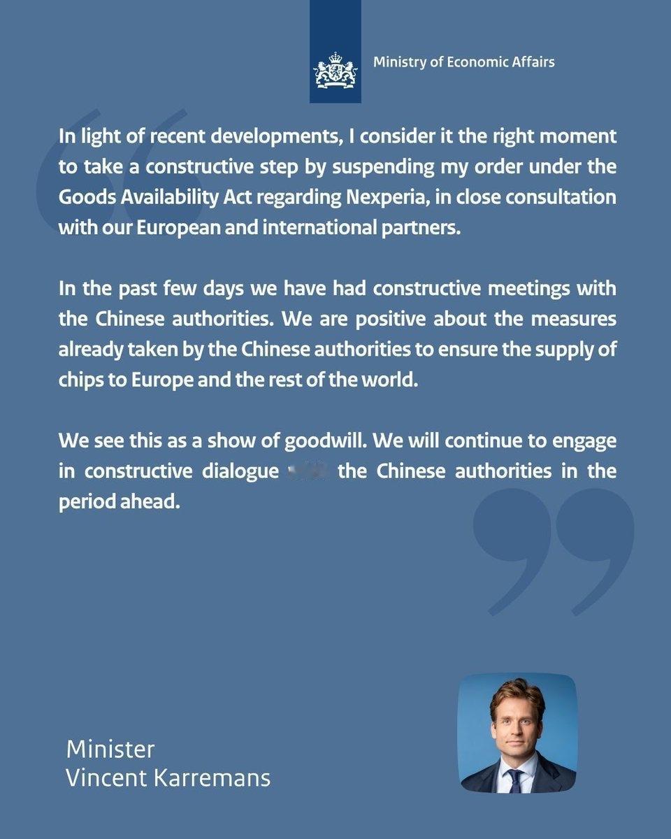 庆祝又一个胜利！荷兰政府撤销了之前抢夺Nexperia控制权的命令，将其交