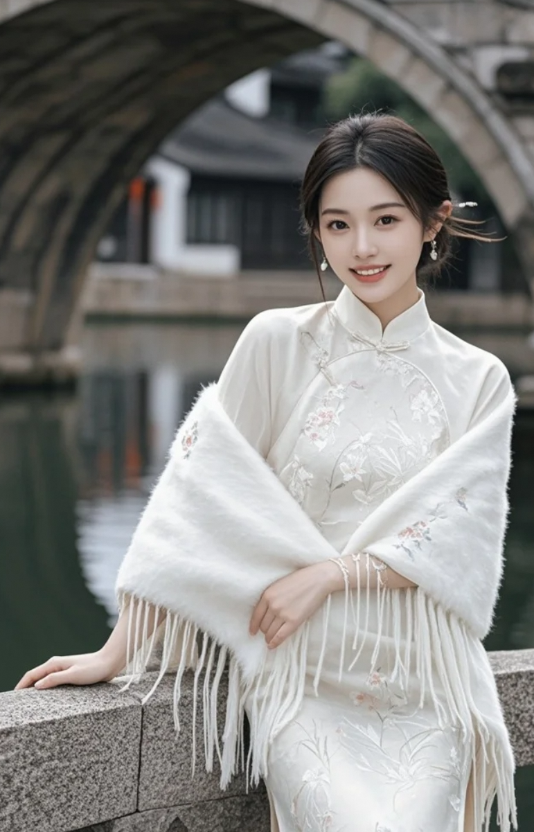 静谧水乡中的一抹灵动色彩