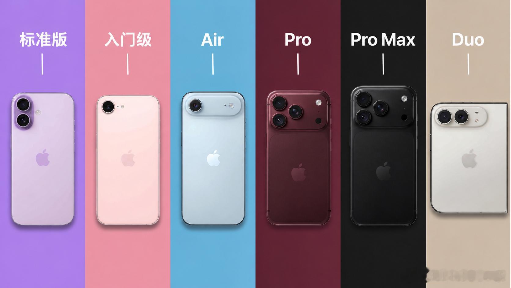 很多人还简单的把iPhone分成Pro和标准版但实际上现在人家有6个