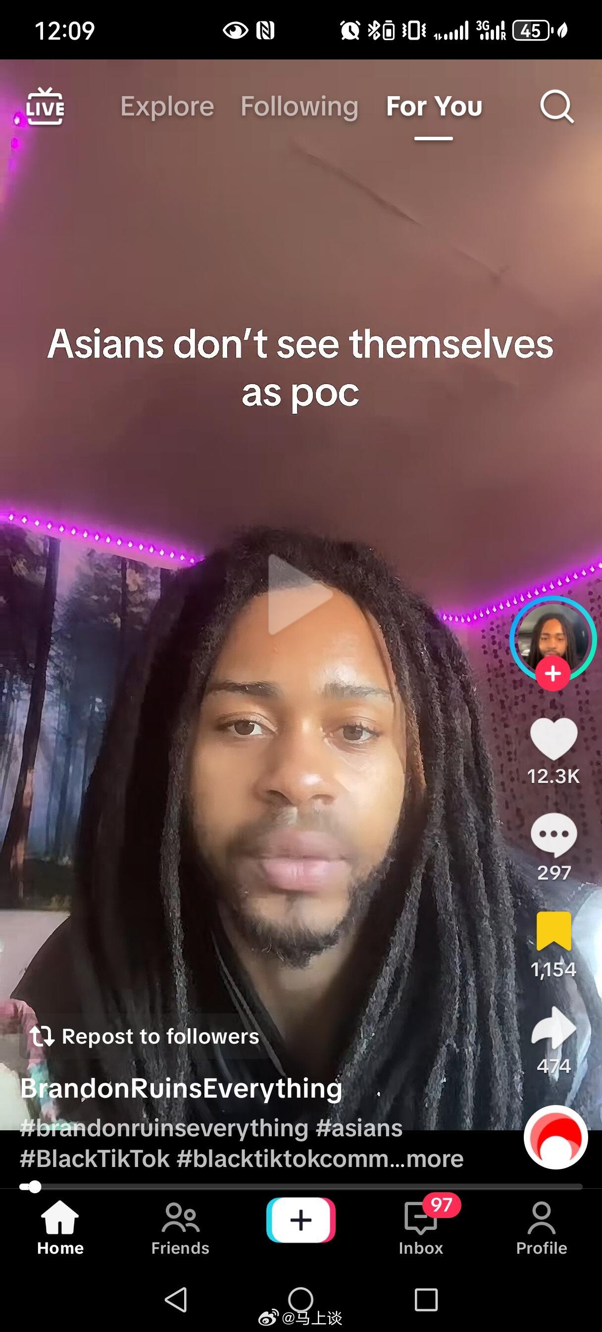 黑哥责怪中日韩等东亚裔不把自己当做有色人种（poc）的一员，责怪你不团结…poc