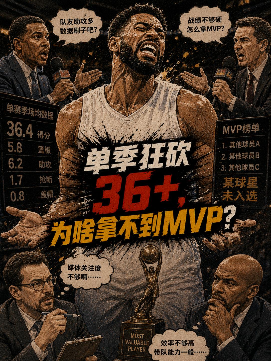 即便拿下2000年后单季场均的得分，但是他们依旧没能斩获一座MVP奖杯，难道真的