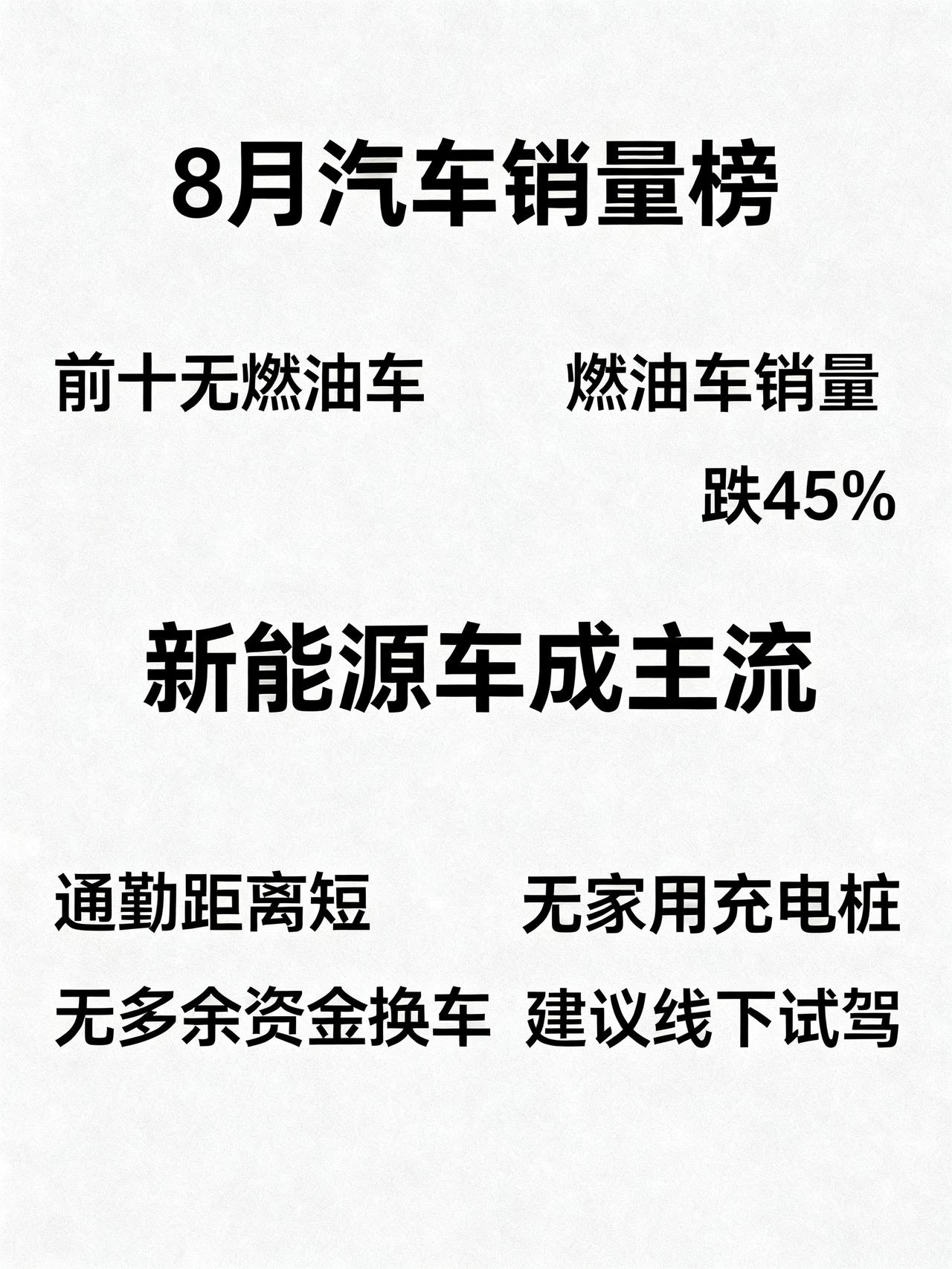 现在销量完全颠倒过来了，不知道燃油车还能不能重回巅峰，我之所以不换车，不是新能源