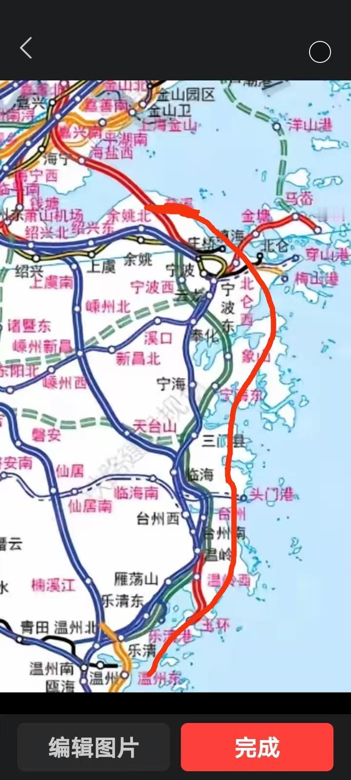 长三角沿海城市高铁以350公里至预留450公里速度上海至宁波慈溪走象山、台州走健