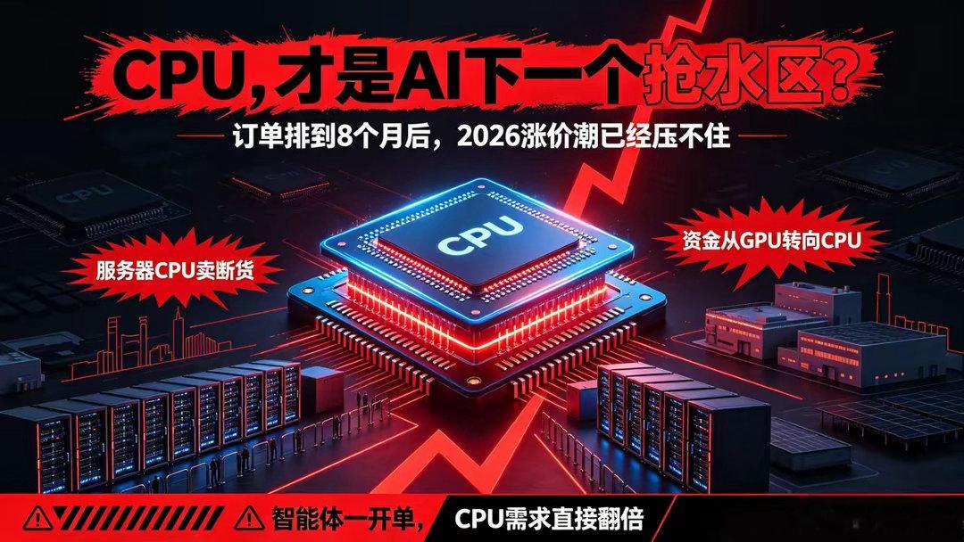 彻底反转！AI时代最大赢家不是GPU，CPU开启全面暴涨很多人还以为AI赛道最吃