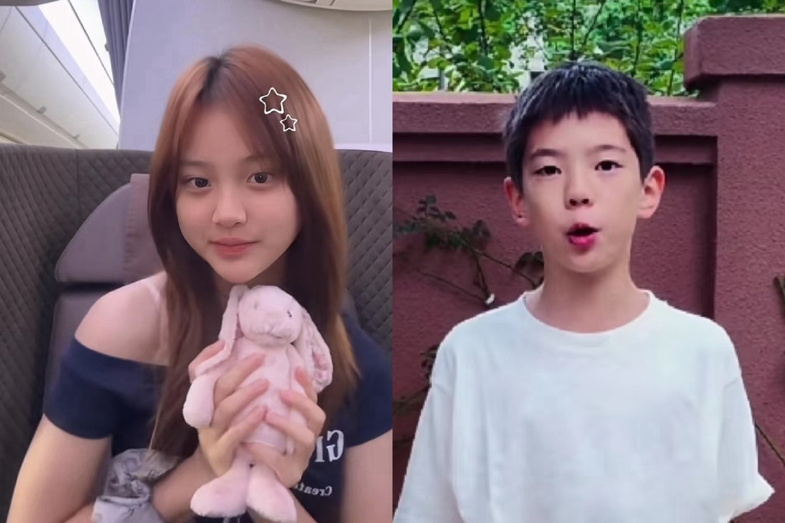 路人偶遇甜馨嗯哼，居然都长这么大了，他俩好像在拍抖🎶哈哈哈哈哈…咖啡店偶遇甜馨