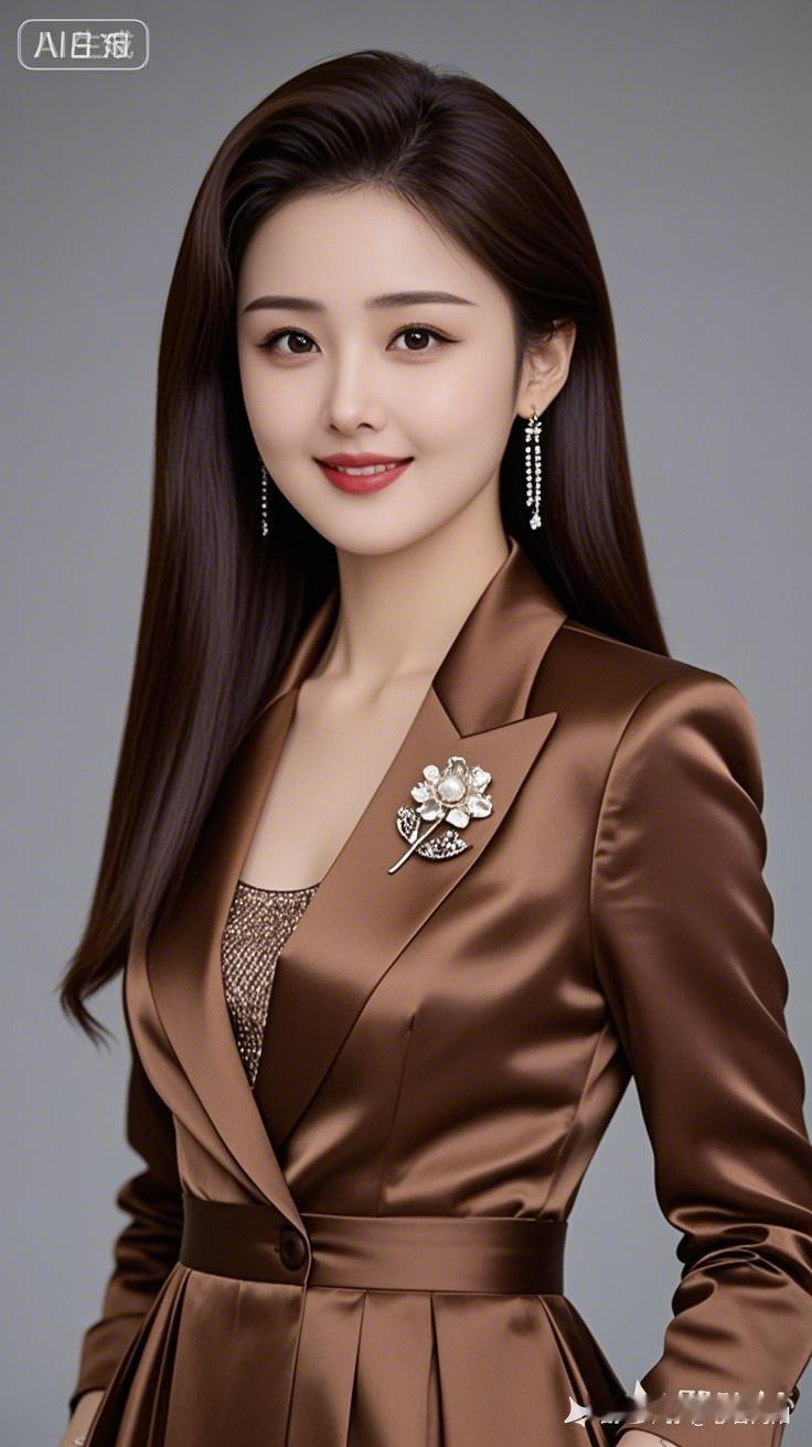 20岁中国美女，棕直中长发，大双眼睛绝美，高鼻梁，身着奢牌时装配精致饰品，高贵典