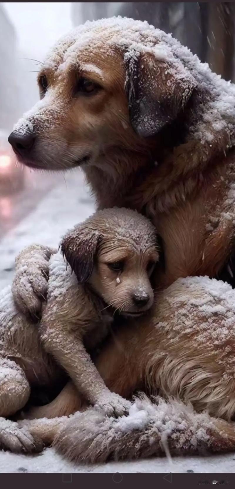 泪目了！这天一位小姐姐朋友家玩，由于下了一夜的雪，到处都是银装素裹白雪皑皑非常漂
