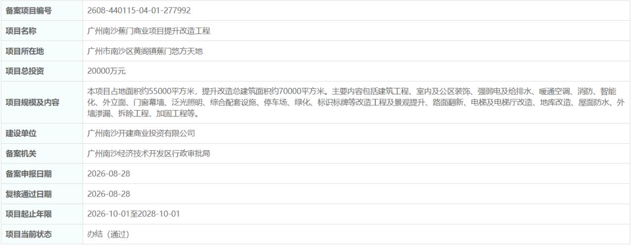 【南沙开建接手悠方后有新动作！砸2亿改造升级】早前运营了多年悠方商场的合景突然宣