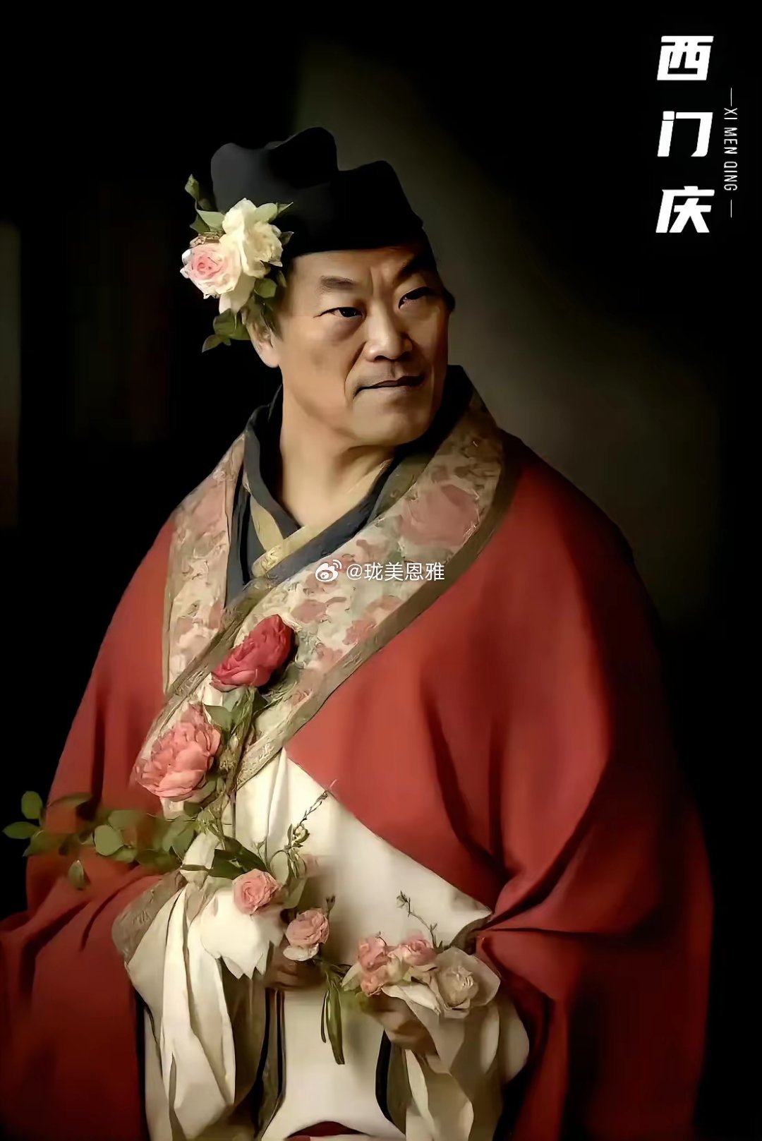 网友根据水浒传插图用AI复原西门庆样子真的不是帅哥，就是一个大汉！​​​